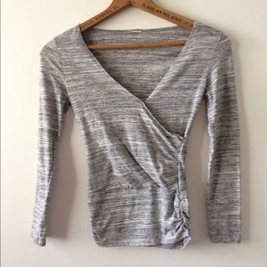 Grey V-Neck Top
